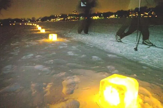 Participants in the 2007 Luminary Loppert endure 8 degrees below zero at Minneapolis' Lake of the Isles during the 2nd annual event on Feb. 3, 2007. (Pioneer Press archives)