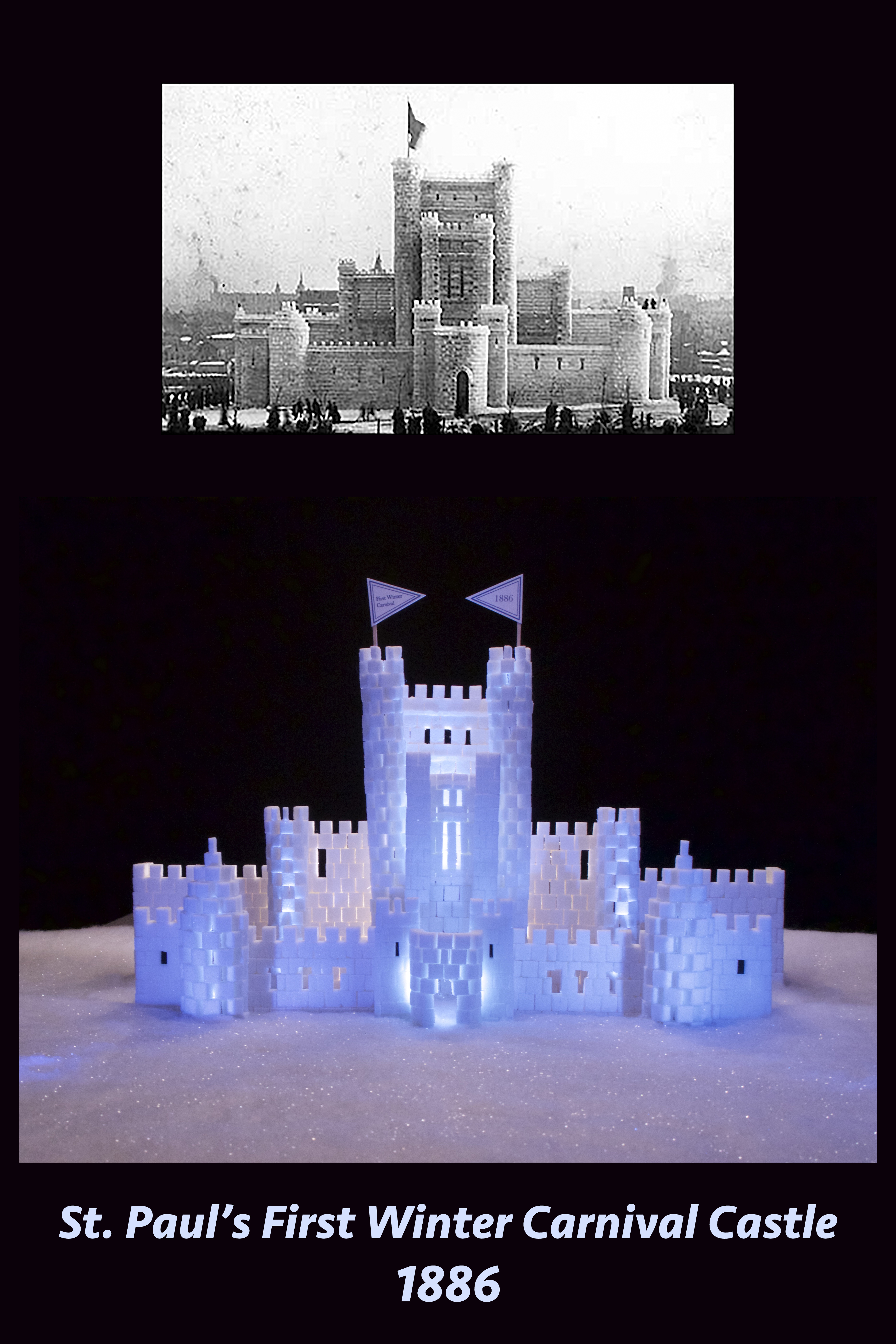 Andrea Wambold's sugar-cube replica the first St. Paul Winter Carnival Ice Palace of 1886. The Eagan crafter said a key to authentic-looking walls is using half sugar cubes to achieve the staggered-block effect.