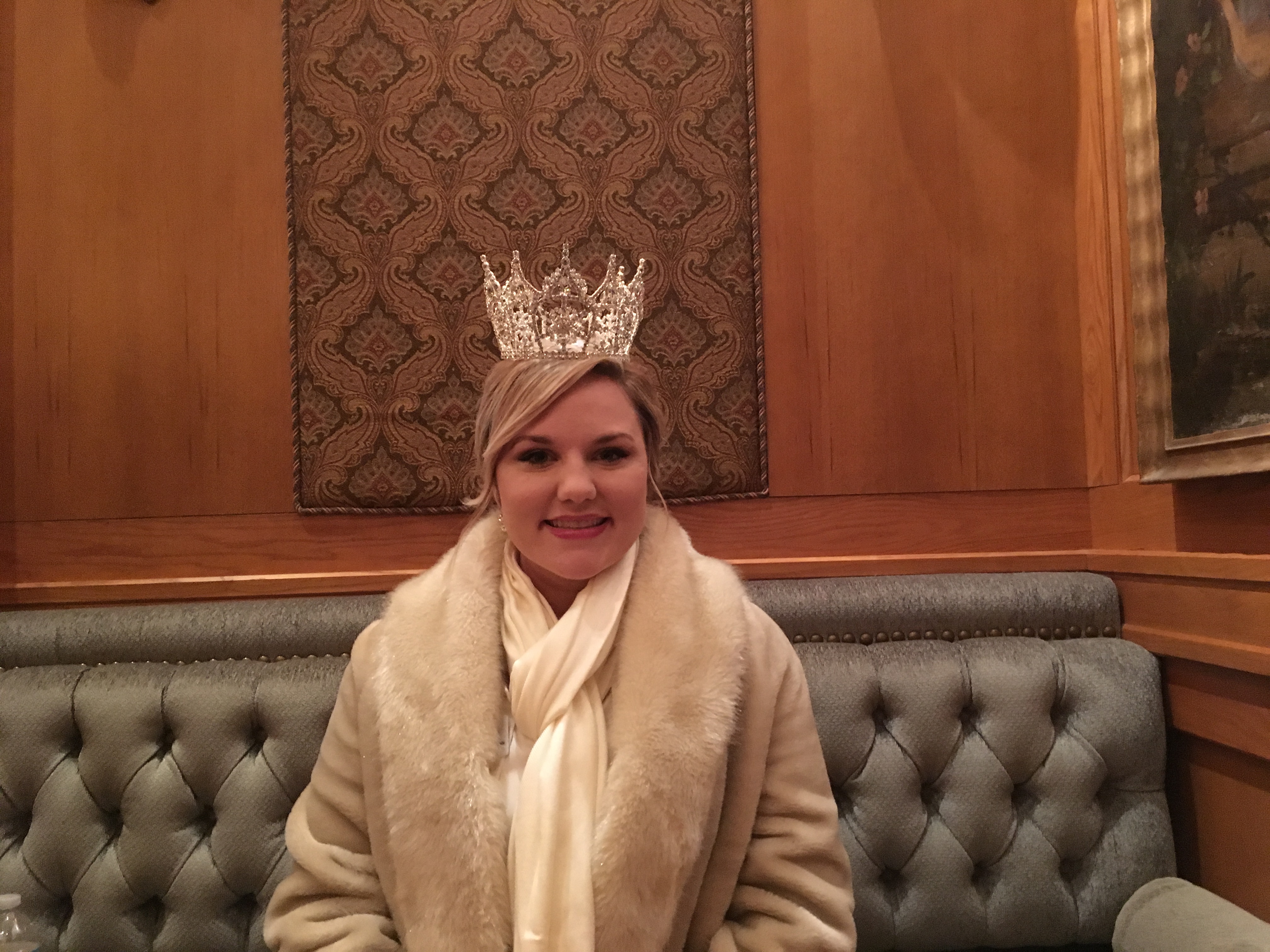 Lindsey Sandoval, 28, of Minneapolis, the 2017 Aurora, Queen of Snows of the St. Paul Winter Carnival, photographed at the Saint Paul Hotel on Saturday, Jan. 28, 2017. (Pioneer Press: Molly Guthrey)
