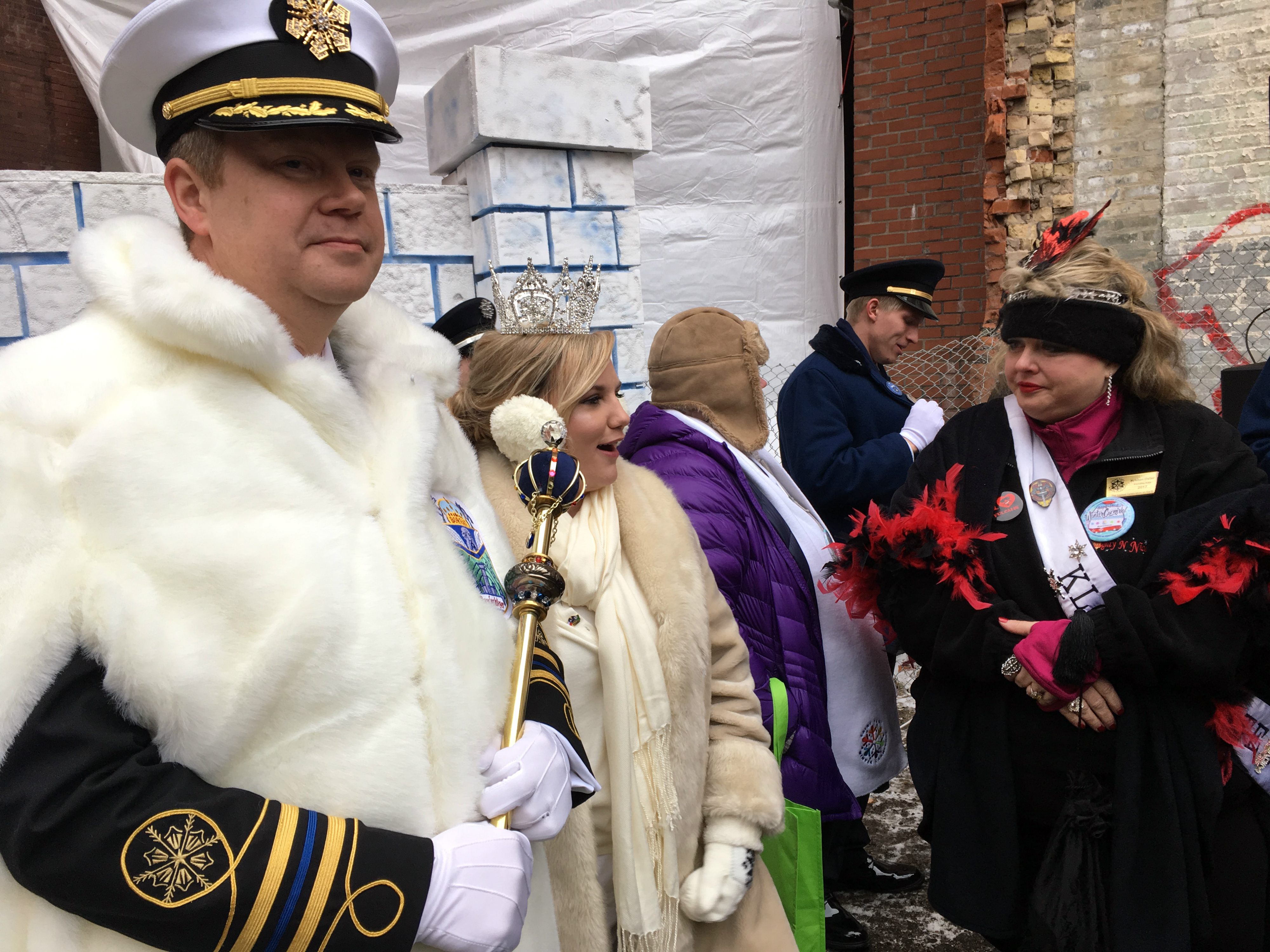 Lindsey Sandoval, 2017 Queen of Snows, with King Boreas, Jason Bradshaw, at the Vulcan Coming Out event at the Flat Earth Brewing Company in St. Paul on Saturday, Jan. 28, 2017. (Pioneer Press: Molly Guthrey)