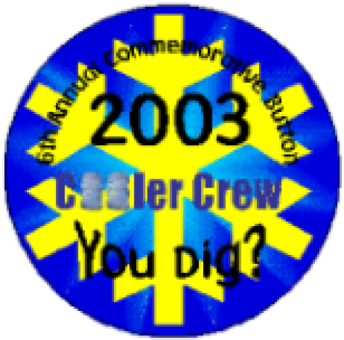 2003 Blue Cooler Crew Button