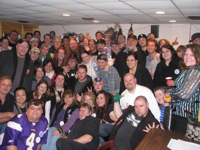 The Cooler Crew at the pre-dig gig in the basement of Obb's.