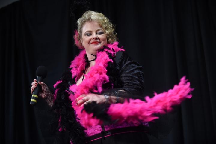 Kristen Coulthard of West St. Paul belts out a song as the Winter Carnival\&amp;apos;s Klondike Kate competition was held at the Prom Center in Oakdale, Wednesday night, January 13, 2016. (Pioneer Press: Scott Takushi)