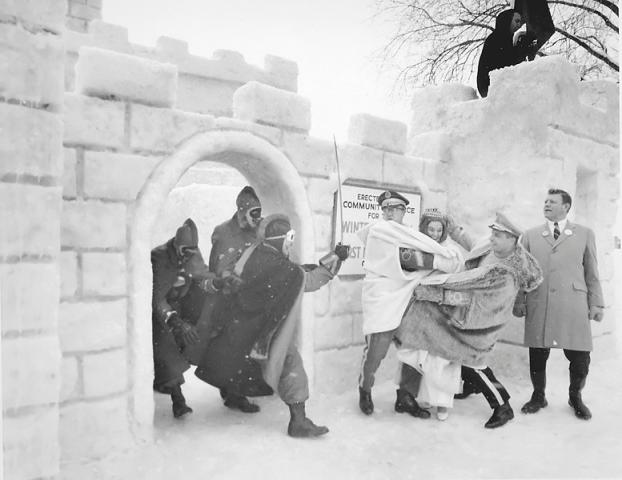 Vulcans and the Royal Family do battle outside an ice palace