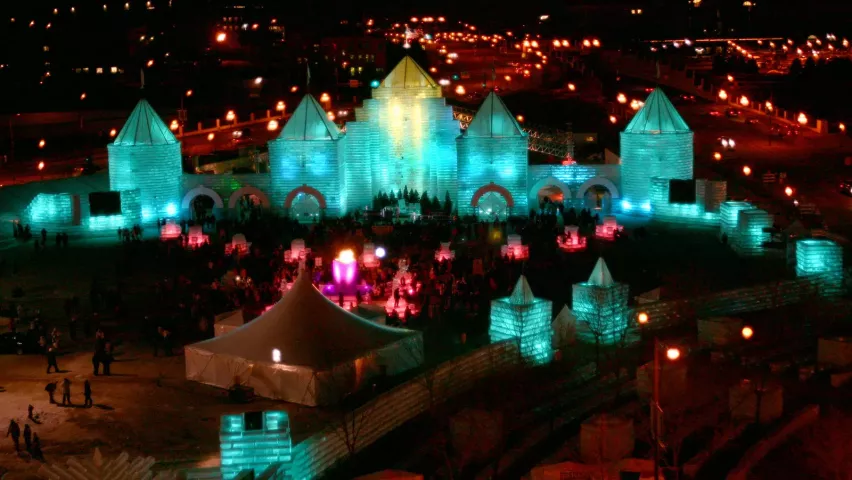 The 2004 Winter Carnival Ice Palace was the first since 1941 that the public was able to walk through. The palace coincided with the 2004 National Hockey League All-Star Game, played at the Xcel Energy Center in St. Paul. (Pioneer Press archives)