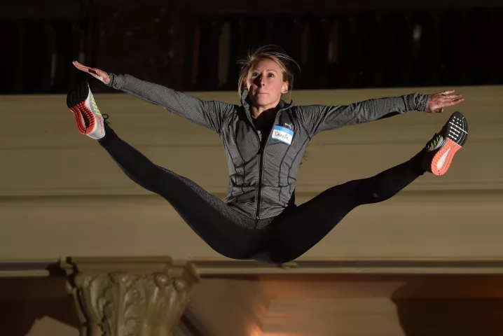 Danielle Tschida of Bloomington came out on top as the St. Paul Bouncing Team held their tryouts at Landmark Center in St. Paul, Friday, Feb. 3, 2017. (Pioneer Press: Scott Takushi)