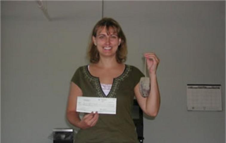 Congratulations to Jana Armstead finder of mouse 5 in Eden Prairie’s Staring Lake Park. She spent around 9 hours online and another 9 hours out in the field. She found it at night with a flashlight! Good job!