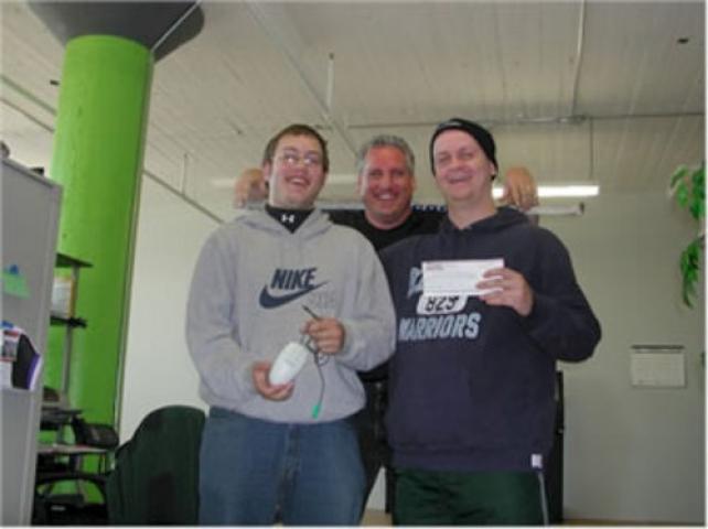 Jake, Timmers, and Cluey picked this mouse up at the main Minneapolis Library.