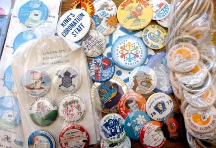 Buttons — thousands of them — will be on sale Wednesday as the organizers of the St. Paul Winter Carnival sell surplus memorabilia stored at their headquarters in the Landmark Center.