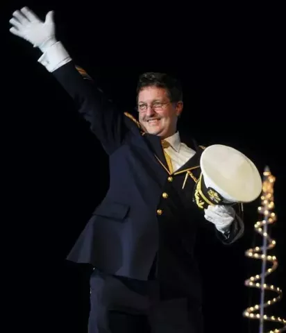 King Boreas LXIII Christopher "Chris" Schneeman is announced before he is offically crowned during the 2009 Royal Coronation at the Saint Paul RiverCentre on January 22, 2009. (Pioneer Press:Sherri LaRose-Chiglo)