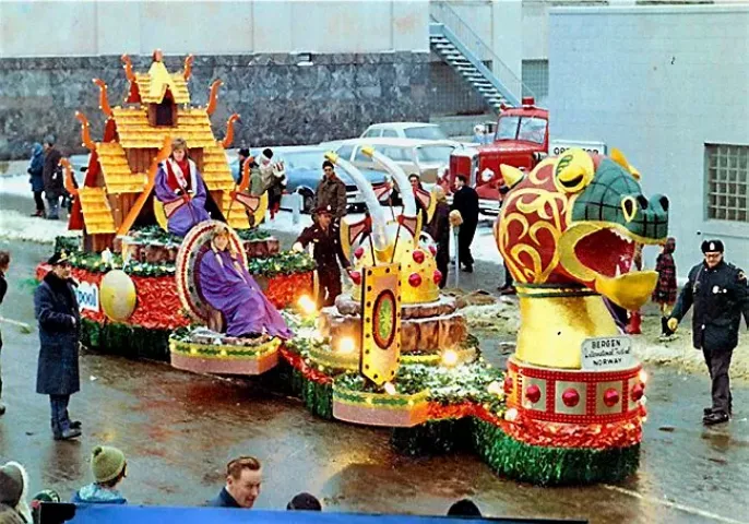 Gordon Shumaker built this Whirlpool-sponsored float for the International Festival in Bergen, Norway. (Courtesy Steve Shumaker)