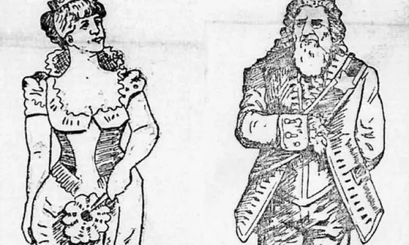 Images of the Queen of Snow and King Borealis for the St. Paul Winter Carnival from the front page of the Feb. 4, 1886, St. Paul Daily Globe newspaper.
