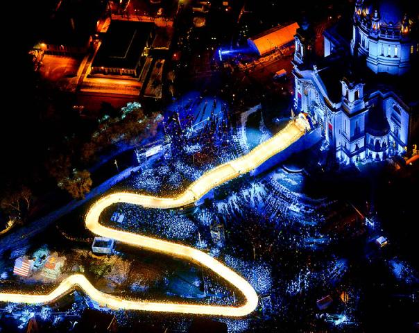 The 2015 Red Bull Crashed Ice event in downtown St. Paul on Saturday, January 24, 2015. (Pioneer Press: Sherri LaRose-Chiglo)
