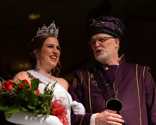 The 2016 Princess of the East Wind, Chelsea Bolier and Euros, Prince of the East Wind, Duane Tessmer are introduced at the St. Paul Winter Carnival Royal Coronation at the St. Paul River Centre on Friday, January 29, 2016. (Pioneer Press: John Autey)