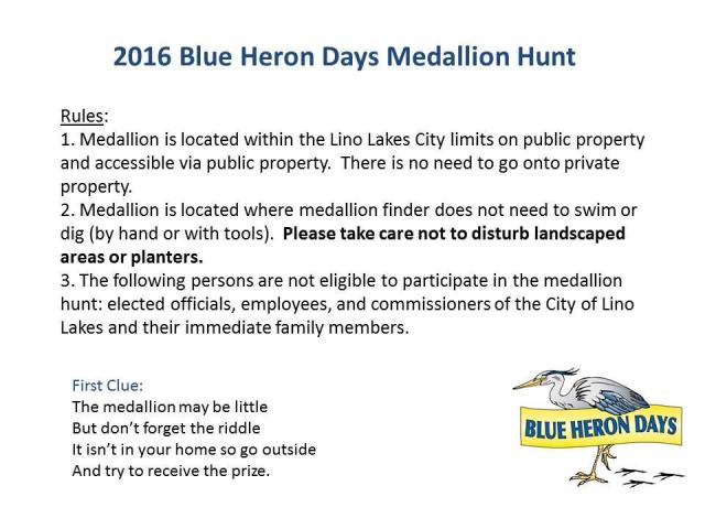 2016 Lino Lakes Blue Heron Days Rules