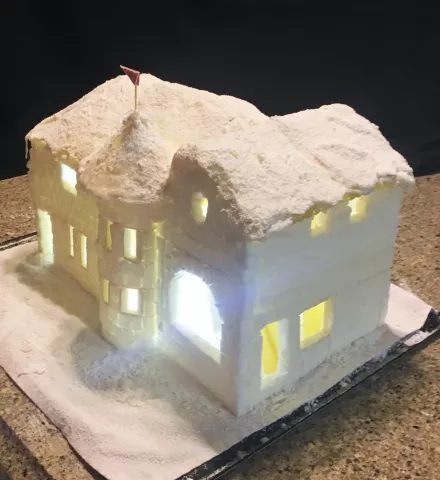 From Kim and Rebecca Harrington of St. Paul: "Our home was built (and lived in) by architect Charles Joy, who also built the second Winter Carnival ice castle. This is a facsimile of it, made comepletely of edible materials."