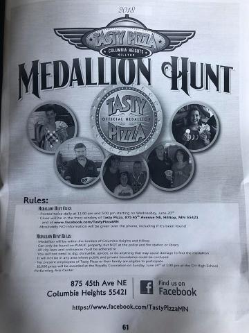 2018 Columbia Heights Medallion Hunt Fluer