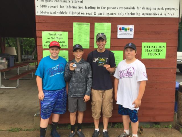 Congratulations to the medallion hunting team of Joel, Tegin, Mason and Kollin – winners of the $100 Cabela’s Gift Card! 