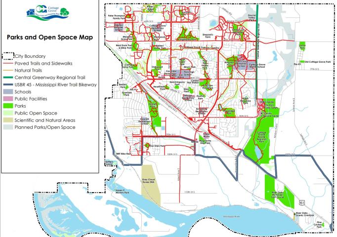 Cottage Grove Parks and Open Space Map