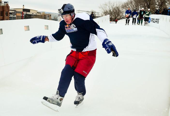 St. Paul Mayor Chris Coleman starts to lose his balance.  Uh oh. (Pioneer Press: Ben Garvin)