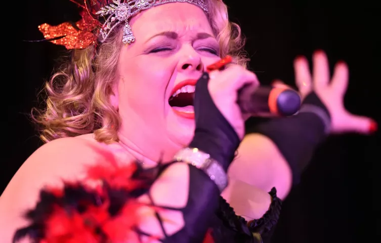The 2017 Klondike Kate, Kristen Oster sings at the Envision Event Center in Oakdale on Wednesday, Jan 11, 2017. (Pioneer Press: John Autey)