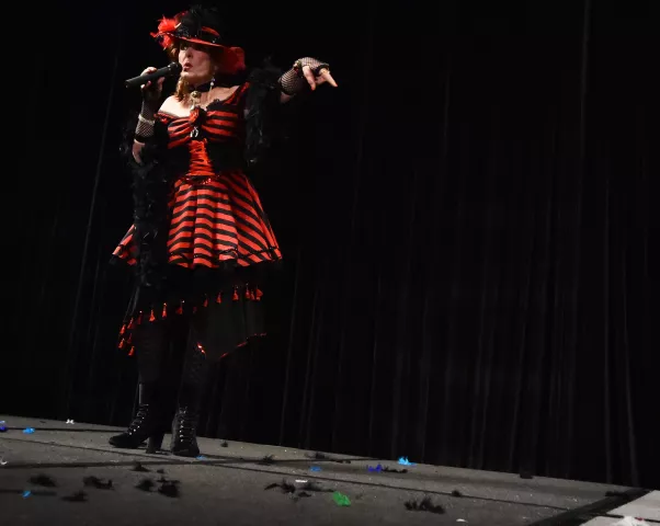Deborah Hess performs in the first round in the 2018 Klondike Kate Contest at the Envision Event Center in Oakdale on Wednesday, Jan. 10, 2018. (Pioneer Press / John Autey)