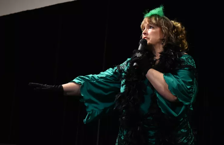 Sheryl Williams performs in the first round of the 2018 Klondike Kate Contest at the Envision Event Center in Oakdale on Wednesday, Jan. 10, 2018. (Pioneer Press / John Autey)