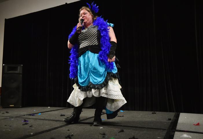Brenda Jordan performs in the first round of the 2018 Klondike Kate Contest at the Envision Event Center in Oakdale on Wednesday, Jan. 10, 2018. (Pioneer Press / John Autey)