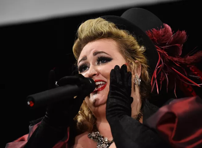 Natalia Hemingway performs in the final round 2018 Klondike Kate Contest at the Envision Event Center in Oakdale on Wednesday, Jan. 10, 2018. (Pioneer Press / John Autey)