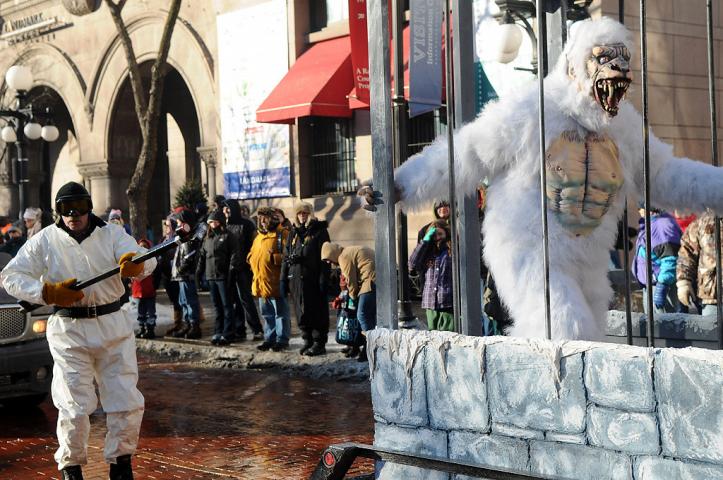 Ramsey County Sheriff's Fright Farm Haunted House goes by the Landmark Center at the Winter Carnival Grande Day Parade in St. Paul, Saturday January 25, 2014. (Pioneer Press: Jean Pieri)