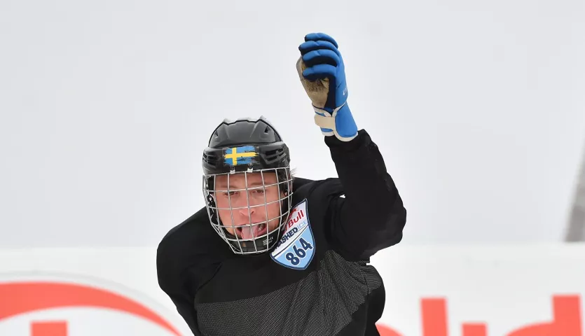 Richie 'Jo Jo' Velasquez makes a face as he hits a landing on the course during a Red Bull Crashed Ice practice session at the Cathedral of St. Paul in St. Paul on Friday, Jan. 19, 2018. Four skaters will compete head-to-head down the track at speeds nearing 50 mph. The first two male and female competitors, respectively, to cross the finish line advance to the next round until a Champion is crowned. (John Autey / Pioneer Press)