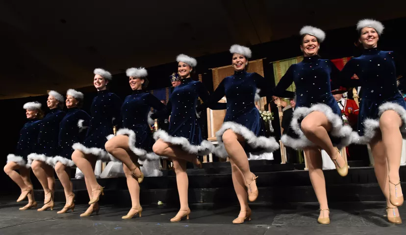 The Sleigh Belle Dancers perform at the St. Paul Winter Carnival Royal Coronation at the RiverCentre in St. Paul on Friday, Jan. 26, 2018. (Pioneer Press / John Autey)
