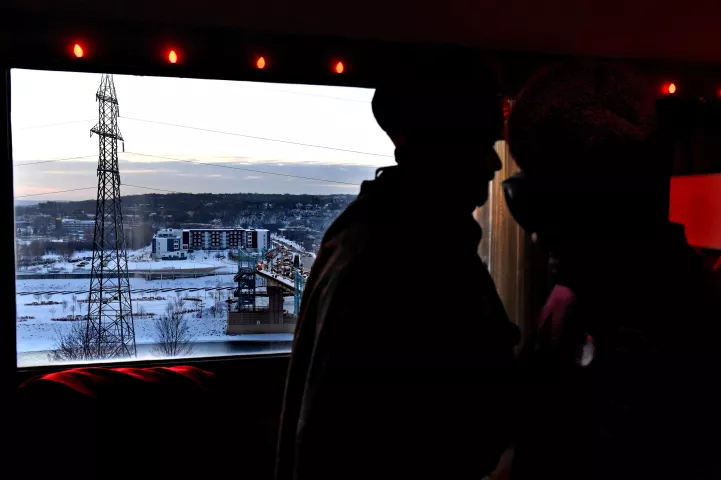 The St. Paul Winter Carnival Vulcans get ready to head out to a school from their new digs in the InterContinental Hotel on Kellogg Avenue in St. Paul Wednesday, Jan. 31, 2018. (Jean Pieri / Pioneer Press)