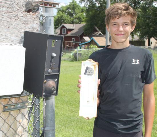 Addison Bachand found the Bar-B-Q Days Medallion Monday afternoon, July 2, while goofing around with a friend, Brady German, at the community pool. The accidental find netted him $100 in cash.
