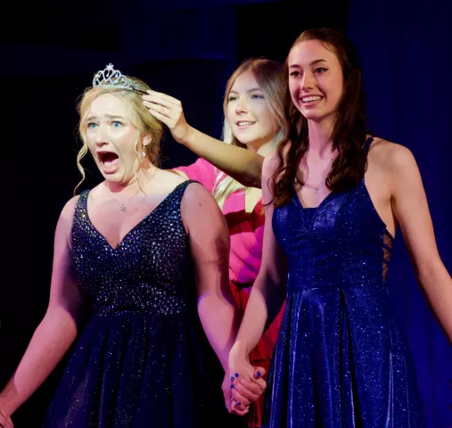 Abagayle Shoutz is crowned a Litchfield princess by Ellery Jones, who served as a princess in 2019-2020.