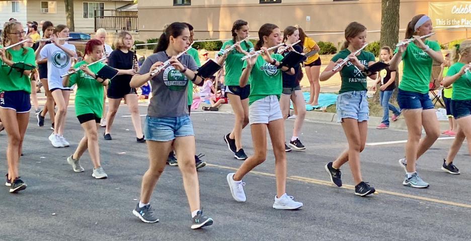 The Litchfield Middle School marching band featured up-and-coming Marching Dragons during the Grande Day Parade Saturday evening.