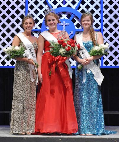 New Litchfield royalty members pose for photographs after Sunday's coronation. From left to right is princess Emily Schreiber, Miss Litchfield Ali Richardson and princess Erika Hart.