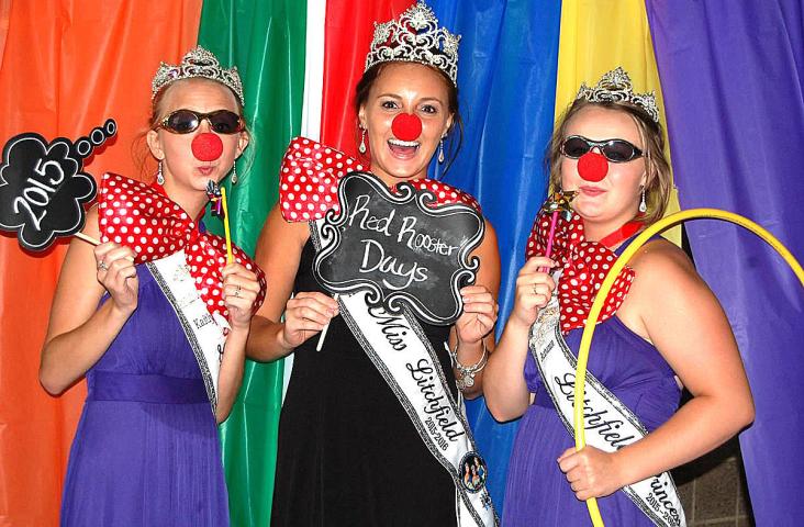 Watercade royalty show their playful side at Dassel Red Rooster Day over Labor Day weekend.