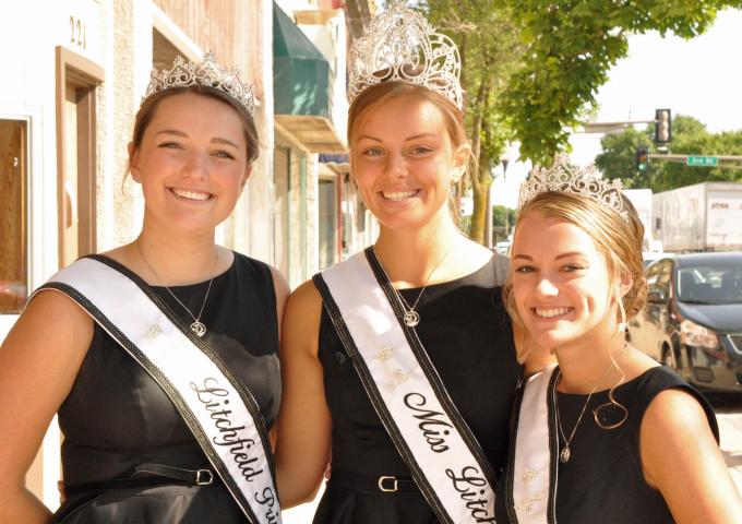 Representing Litchfield as ambassadors in the coming year are, from left, Princess Hannah Schacherer, Miss Litchfield Maddy Larson and Princess Courtney Smith.