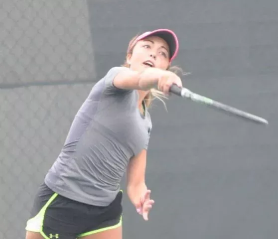 Shanna Kinny, above, won the Watercade womens doubles tennis championship with partner Elise Bierbaum.
