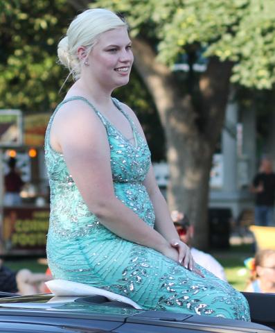 Kristina-Marie Christopherson sat atop a convertible vehicle during the Grand Day Parade Saturday evening. Christopherson was named Litchfield’s new Miss Congeniality Sunday at the Miss Litchfield coronation.
