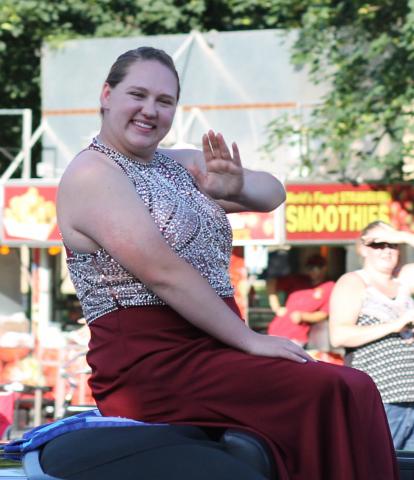 Newly crowned 2018-19 Litchfield Princess Laura Shoutz waved to the crowd from her vehicle Saturday night.