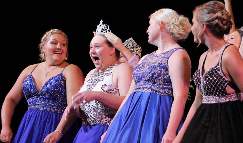 Laura Shoutz, the daughter of Jon and Crisi Shoutz, was crowned the 2018-19 Litchfield princess Sunday evening in Bernie Aaker Auditorium. Also pictured were 2018-2019 Miss Litchfield Brianna Larson; Miss Litchfield 2017-18 Maddy Larson; 2018-19 Miss Congeniality Kristina-Marie Christopherson; 2017-18 Princess Hannah Schacherer; and candidate Shelby Nelson, who received the formal gown award.