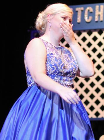 Kristina-Marie Christopherson was overcome with emotion while accepting the Miss Congeniality award.