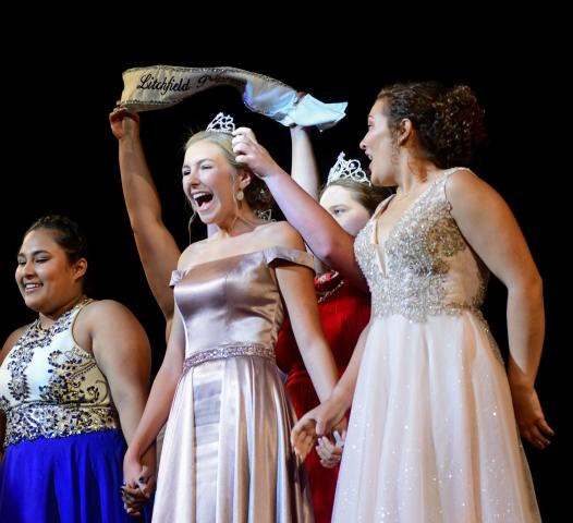 Ellery Jones reacts as she’s crowned a Litchfield Princess for 2019-20.