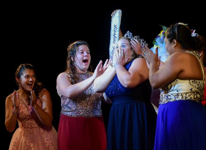 Abby Johnson reacts as she is crowned a Litchfield Princess for 2019.
