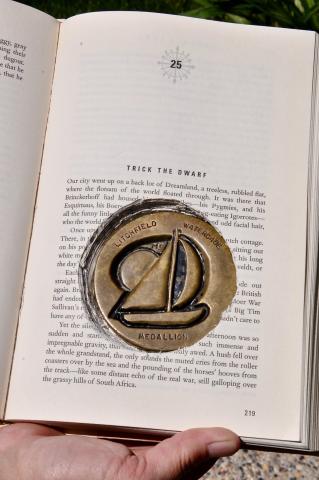 Some of the medallion hunt clues made more sense after Erica Carlson and Heidi Johnson found the medallion. Clue No. 2, “219”, pointed to the first page in which the medallion was inserted.