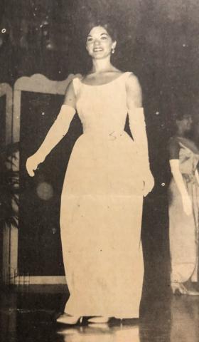 Andrea Harmon, second runner-up in contest, she's pictured during the evening gown contest.