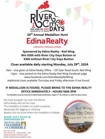 20924 Red Wing River City Days Medallion Hunt Rules