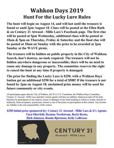 2019 Wahkon Rules
